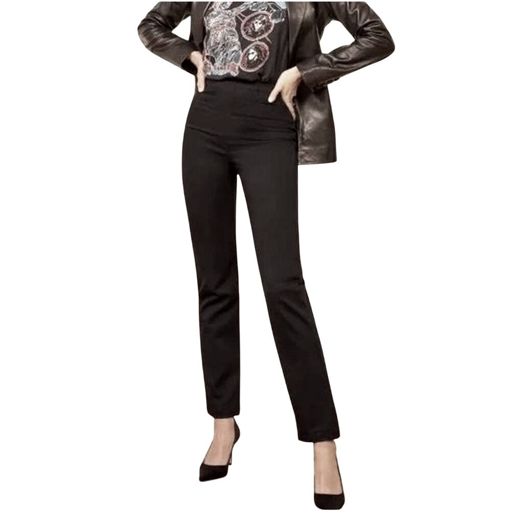Reformation Sera Pants Black High Rise Hidden Back Zip Slim Fit Trouser Size 0